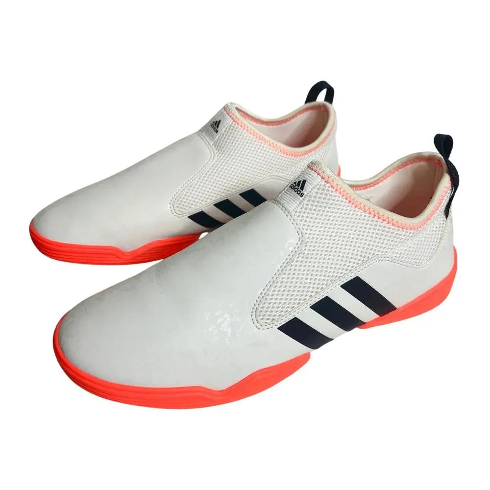 Adidas The Contestant Taekwondo Shoes Neon Orange White Size 11 Mens Slip On MMA